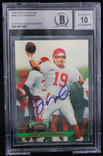 1993 Stadium Club #440 Joe Montana Auto Kansas City Chiefs BGS Autograph 10