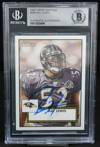 2006 Topps Heritage #296 Ray Lewis Baltimore Ravens BGS Autograph 10