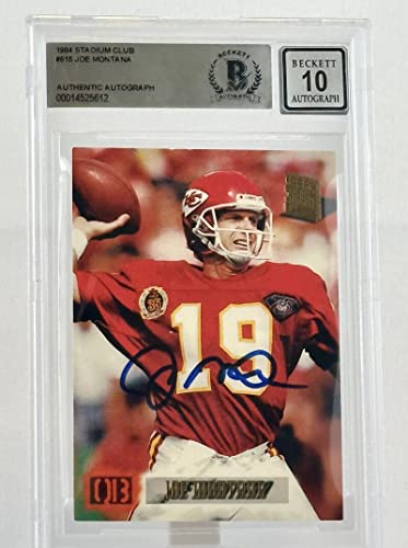 1994 Topps Stadium Club #615 Joe Montana Auto KC Chiefs BGS Autograph 10