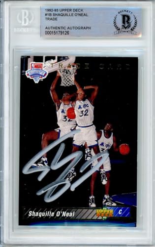 1992-93 Upper Deck #1B Shaquille O'neal Trade RC Orlando Magic BGS Autograph 10