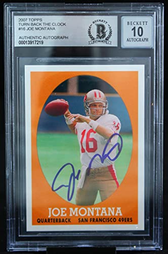 2007 Topps Turn Back the Clock #16 Joe Montana Auto SF 49ers BGS Autograph 10