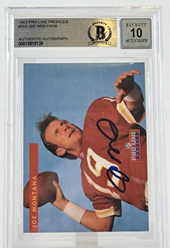 1993 Pro Line Profiles #559 Joe Montana Auto Kansas City Chiefs BGS Autograph 10