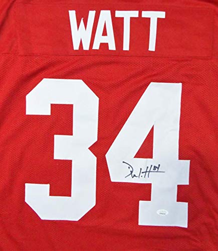 Derek Watt Autographed Red College Style Jersey -JSA W Auth *4