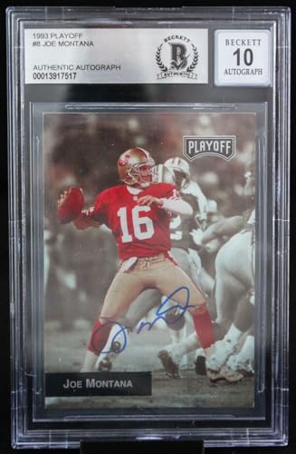 1993 Playoff #8 Joe Montana Auto San Francisco 49ers BGS Autograph 10