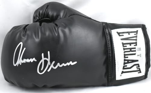 Tommy Hearns Autographed Black Everlast Boxing Glove *Left - Beckett W Hologram