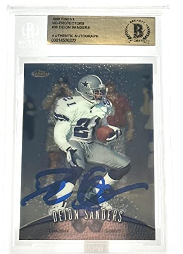 1998 Finest No Protectors #36 Deion Sanders Dallas Cowboys Autograph Beckett Aut