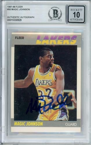 1987-88 Fleer #56 Magic Johnson Los Angeles Lakers BGS Autograph 10