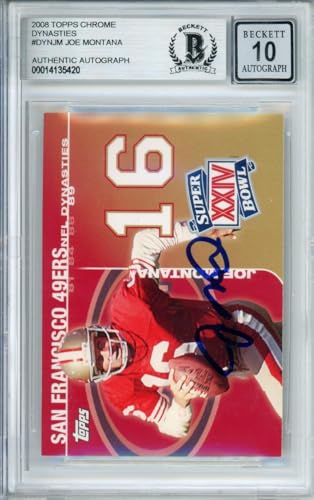2008 Topps Chrome Dynasties #DYNJM Joe Montana San Francisco 49ers BGS Autograph