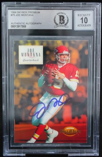 1994 Skybox Premium #75 Joe Montana Auto San Francisco 49ers BGS Autograph 10