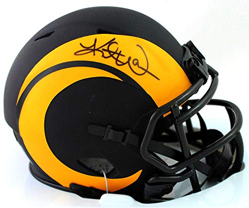 Kurt Warner Signed St. Louis Rams Eclipse Speed Mini Helmet- Beckett W *Black