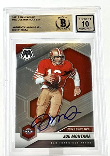 2021 Panini Mosaic #292 Super Bowl MVPs Joe Montana Auto SF 49ers BGS Auto 10