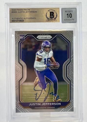 2020 Panini Prizm #398A Justin Jefferson Auto Minnesota Vikings BGS Autograph 10