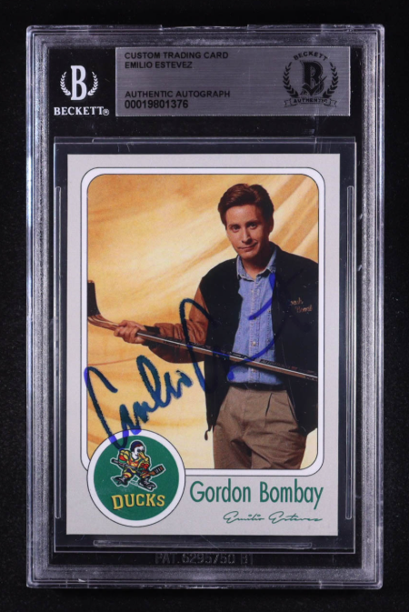 Emilio Estevez Signed Custom Mighty Ducks Trading Card - Beckett Authentic Auto