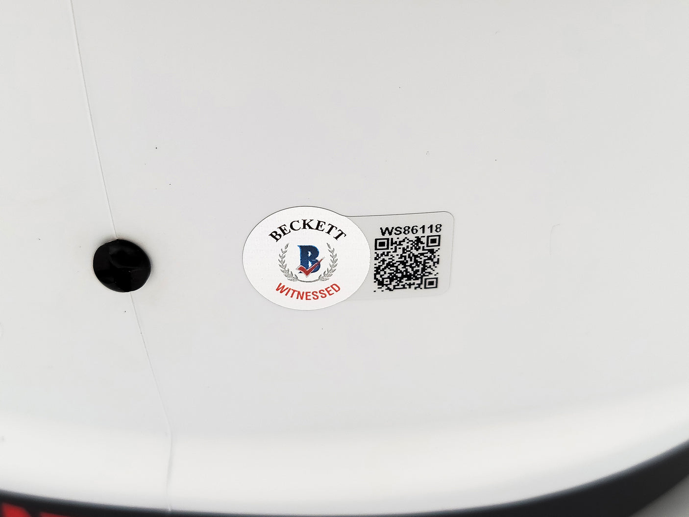 Mac Jones Autographed New England Patriots Lunar Eclipse White Full Size Replica Speed Helmet Beckett BAS QR Stock #202966