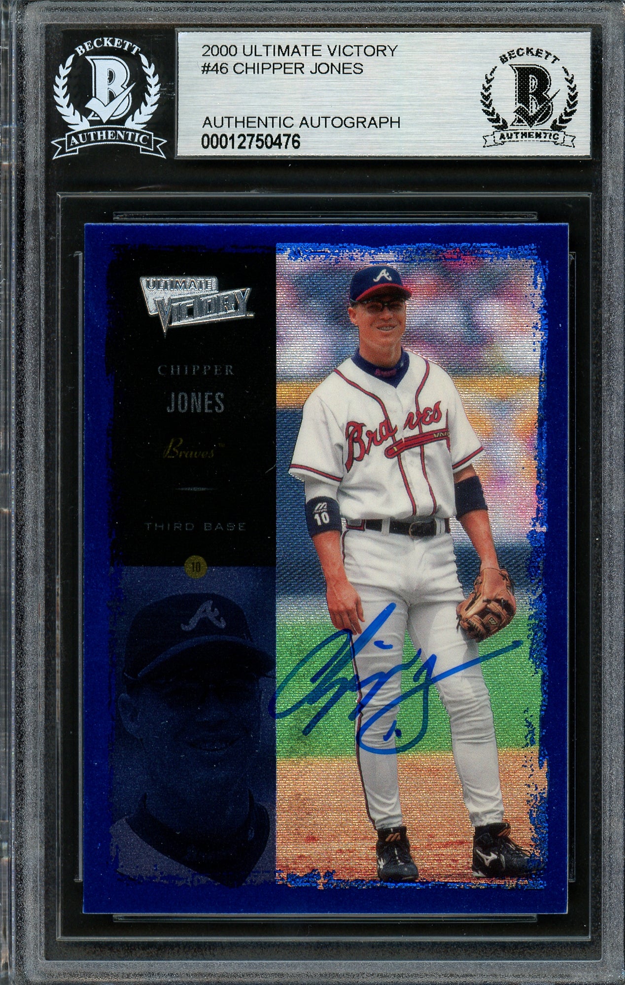 Chipper Jones Autographed 2000 Upper Deck Ultimate Victory Card #46 Atlanta Braves Beckett BAS #12750476
