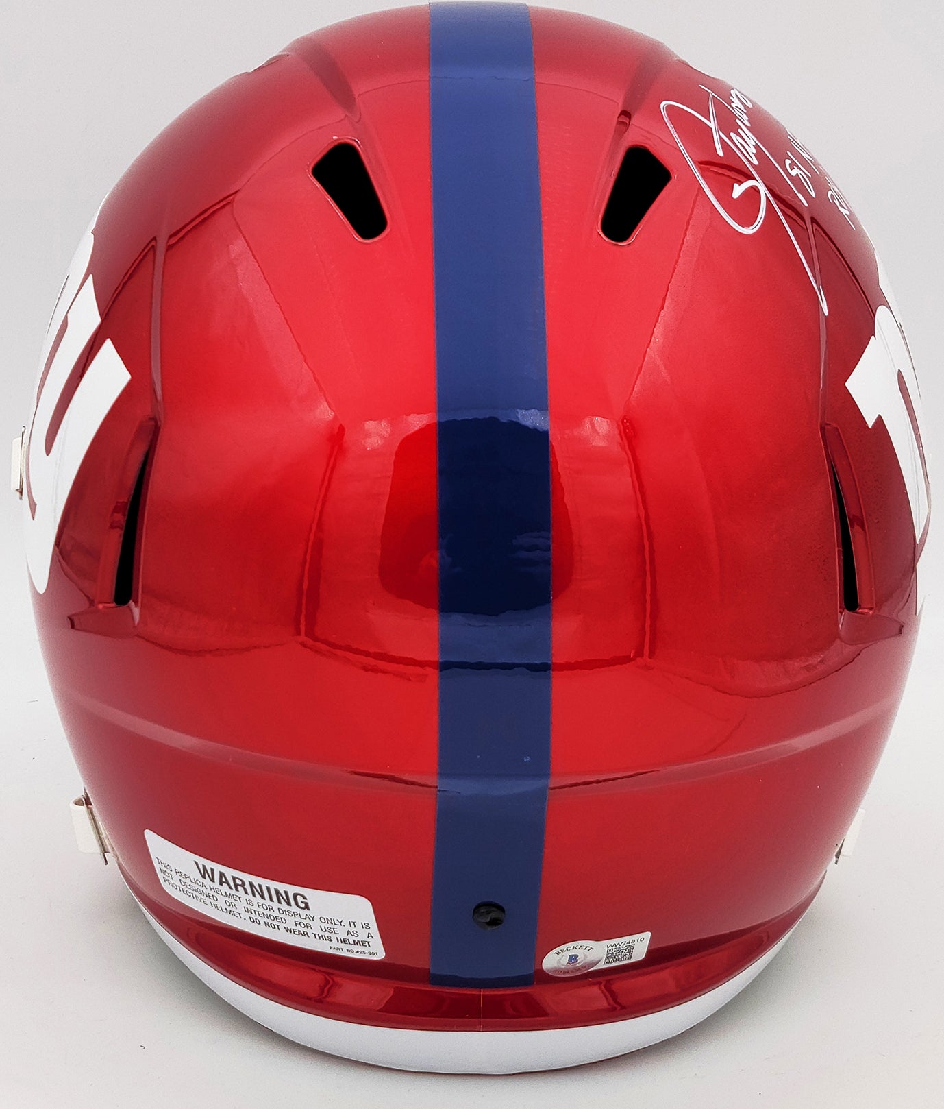 Lawrence Taylor & Saquon Barkley Autographed New York Giants Flash Red Full Size Replica Speed Helmet "NFL ROY" Beckett BAS QR Stock #202987