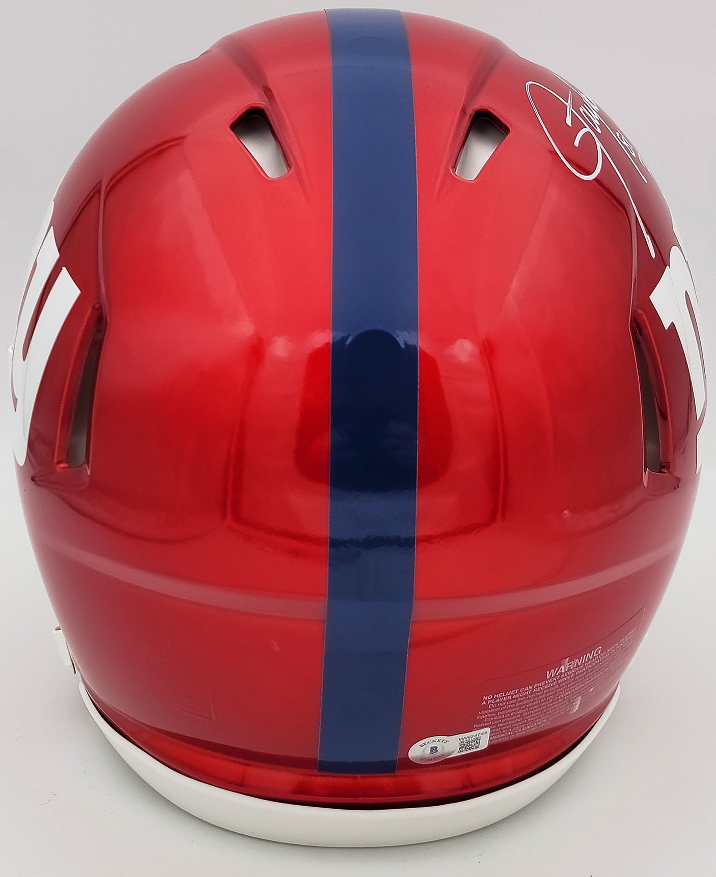 Lawrence Taylor & Saquon Barkley Autographed New York Giants Flash Red Full Size Authentic Speed Helmet "NFL ROY" Beckett BAS QR Stock #202988
