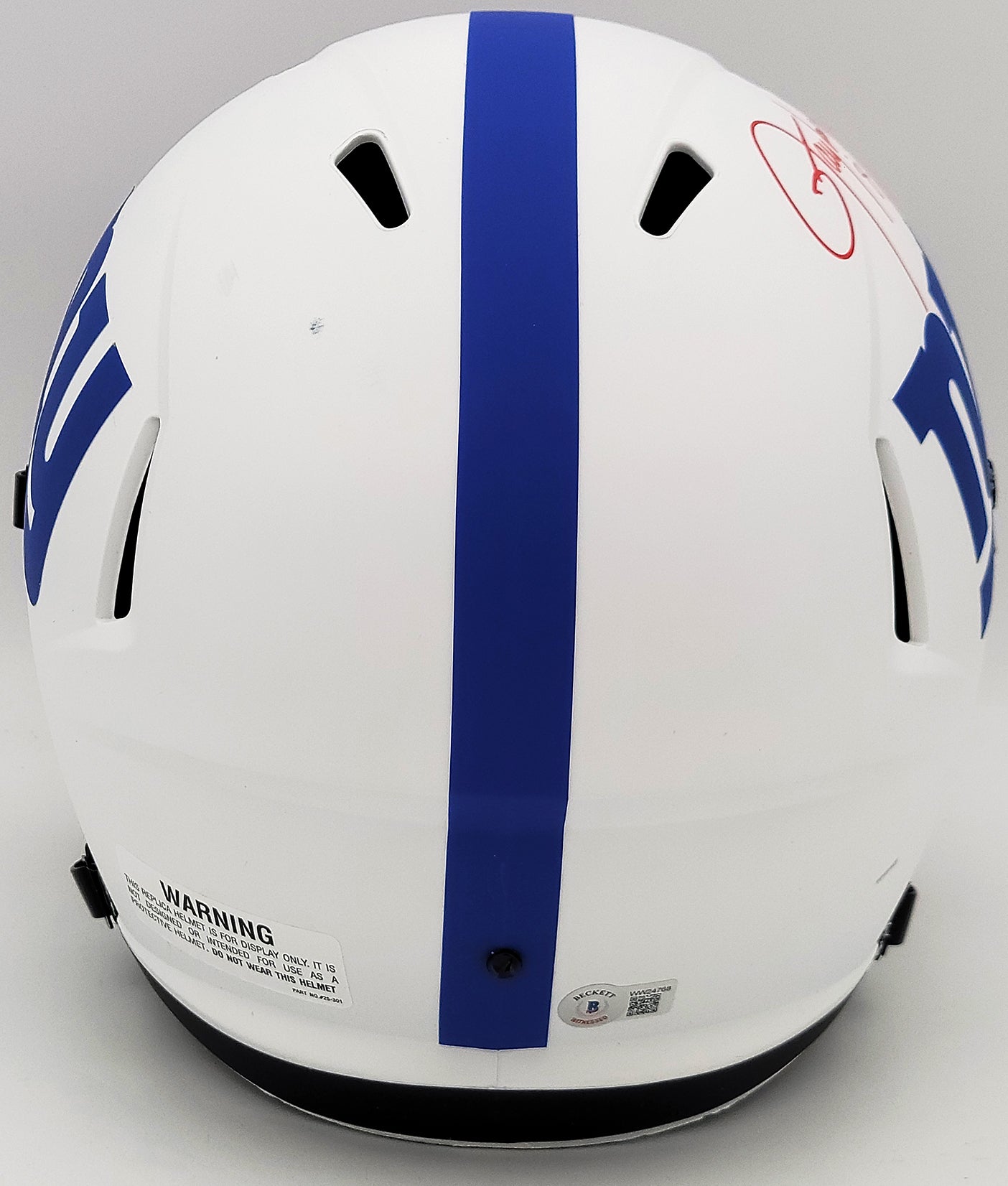 Lawrence Taylor & Saquon Barkley Autographed New York Giants Lunar Eclipse White Full Size Replica Speed Helmet "NFL ROY" Beckett BAS QR Stock #202989