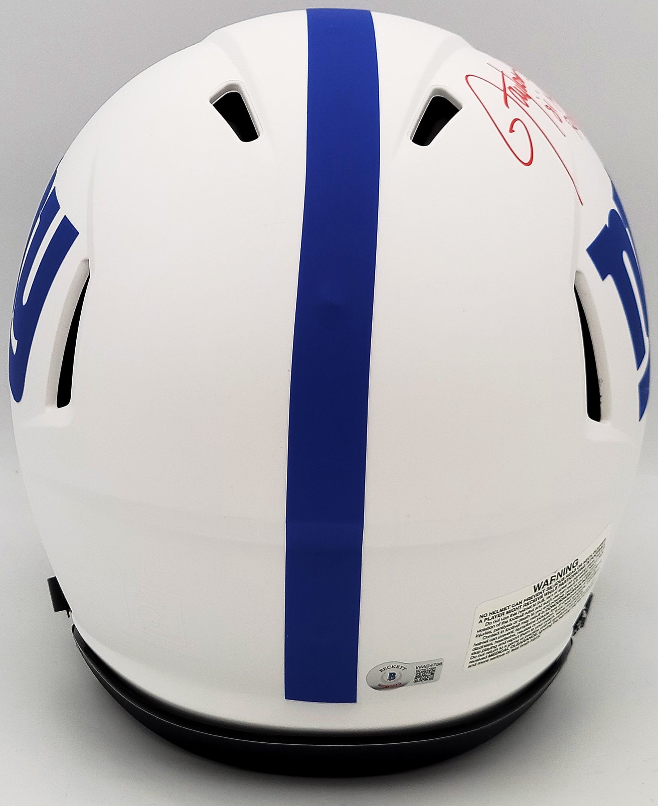 Lawrence Taylor & Saquon Barkley Autographed New York Giants Lunar Eclipse White Full Size Authentic Speed Helmet "NFL ROY" Beckett BAS QR Stock #202990