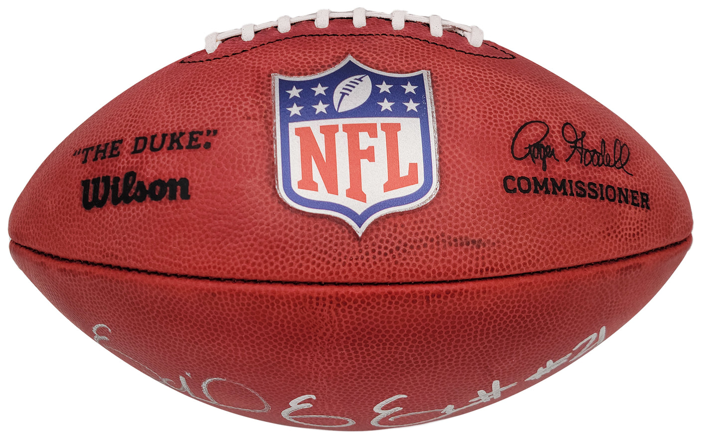 Ezekiel Elliott Autographed Official NFL Leather Football Dallas Cowboys Beckett BAS QR Stock #203012