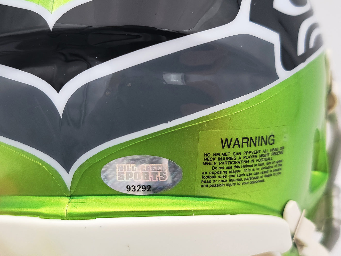 Walter Jones Autographed Seattle Seahawks Flash Green Speed Mini Helmet MCS Holo Stock #203087