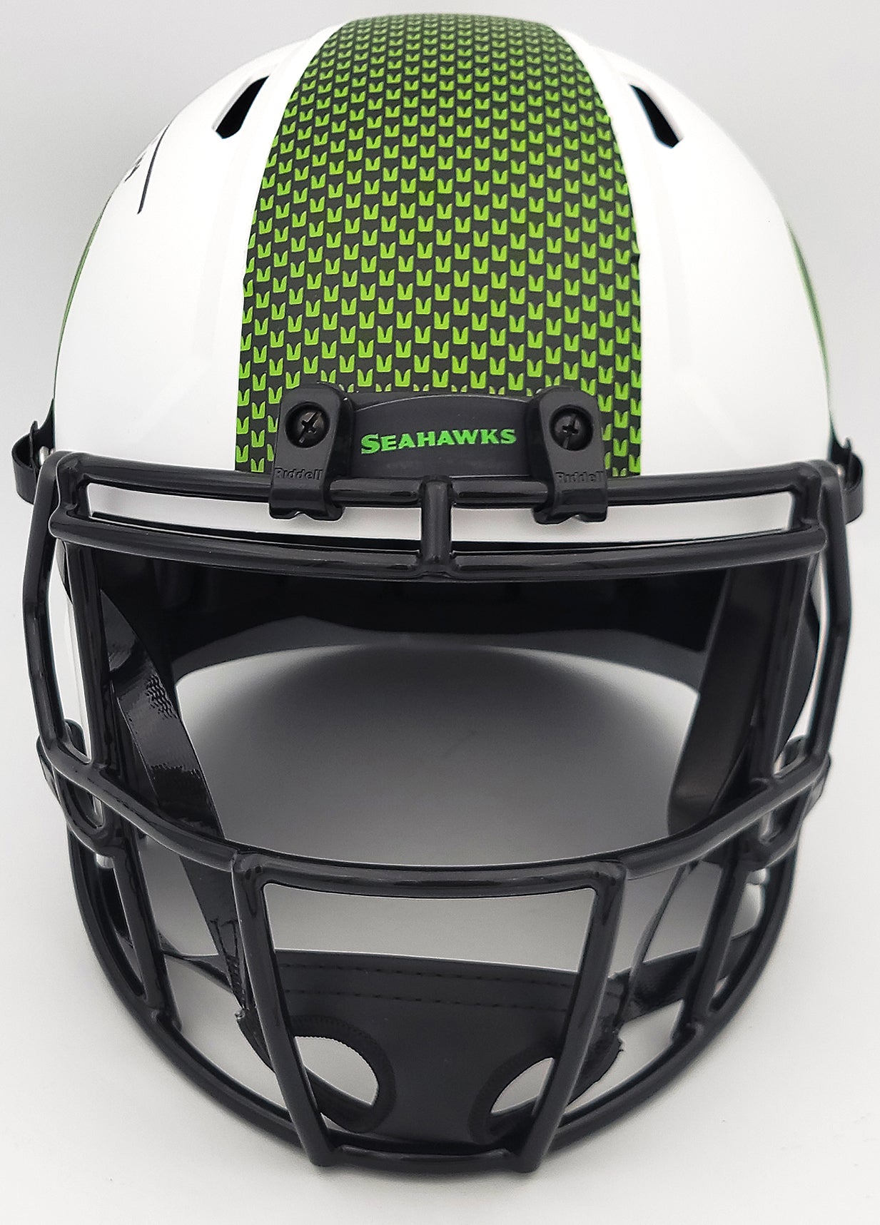 Walter Jones Autographed Seattle Seahawks Lunar Eclipse White Full Size Replica Speed Helmet "HOF 14" MCS Holo Stock #203080