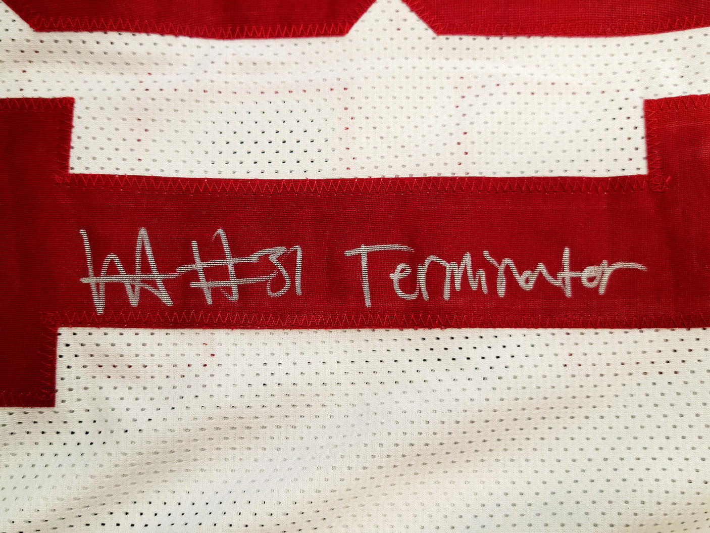Alabama Crimson Tide Will Anderson Autographed White Jersey "Terminator" Beckett BAS QR Stock #203019