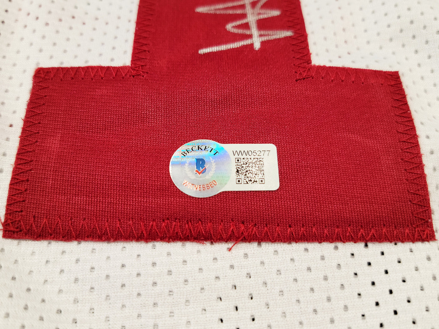 Alabama Crimson Tide Will Anderson Autographed White Jersey "Terminator" Beckett BAS QR Stock #203019