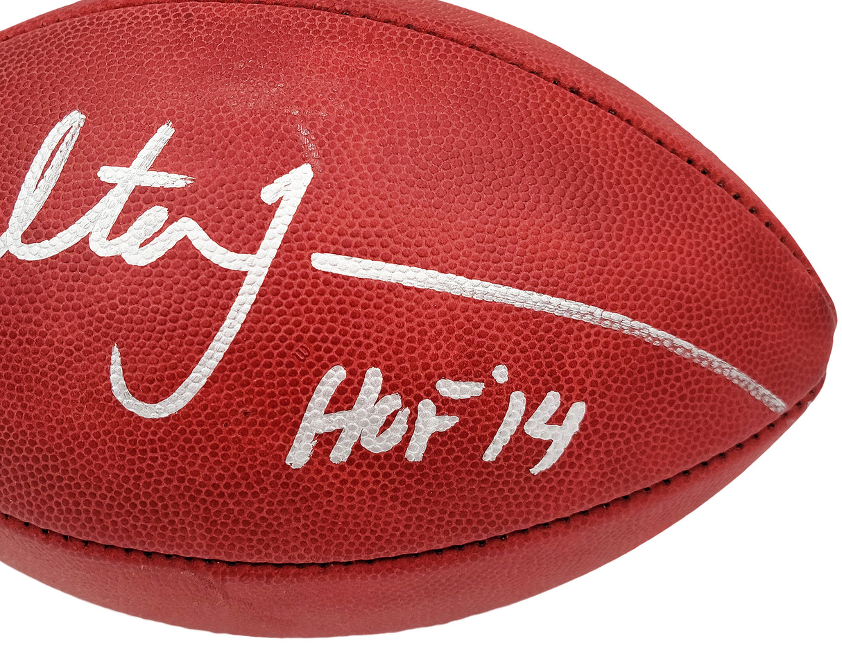 Walter Jones Autographed Official NFL Leather Football Seattle Seahawks "HOF 14" MCS Holo Stock #203089
