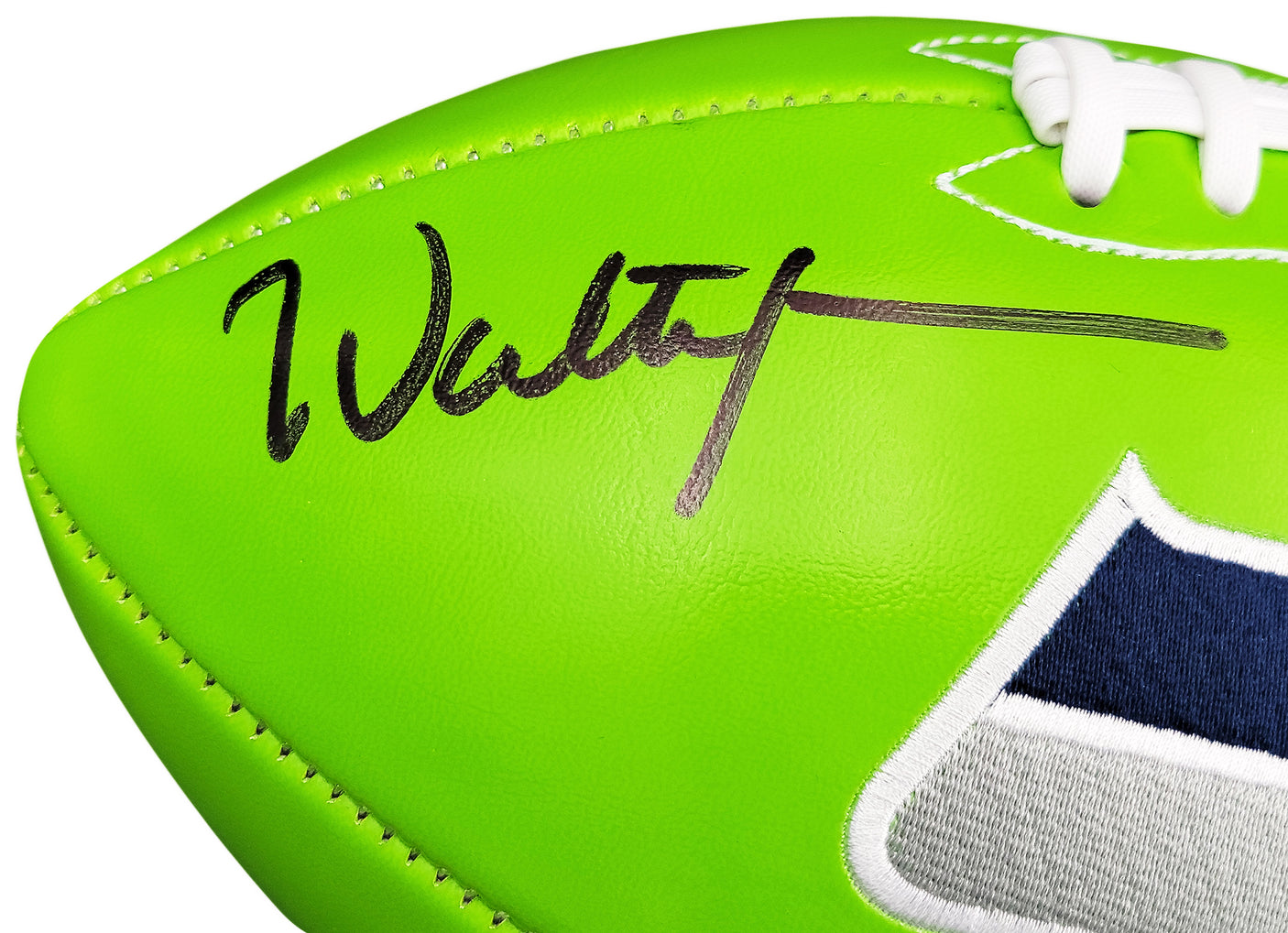 Walter Jones Autographed Seattle Seahawks Green Logo Football MCS Holo Stock #203088