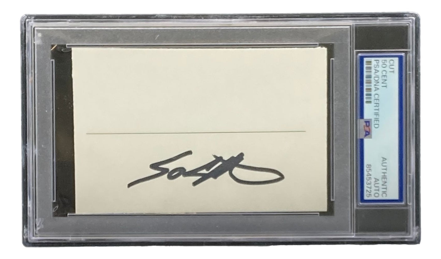 50 Cent Signed Slabbed Cut Signature PSA