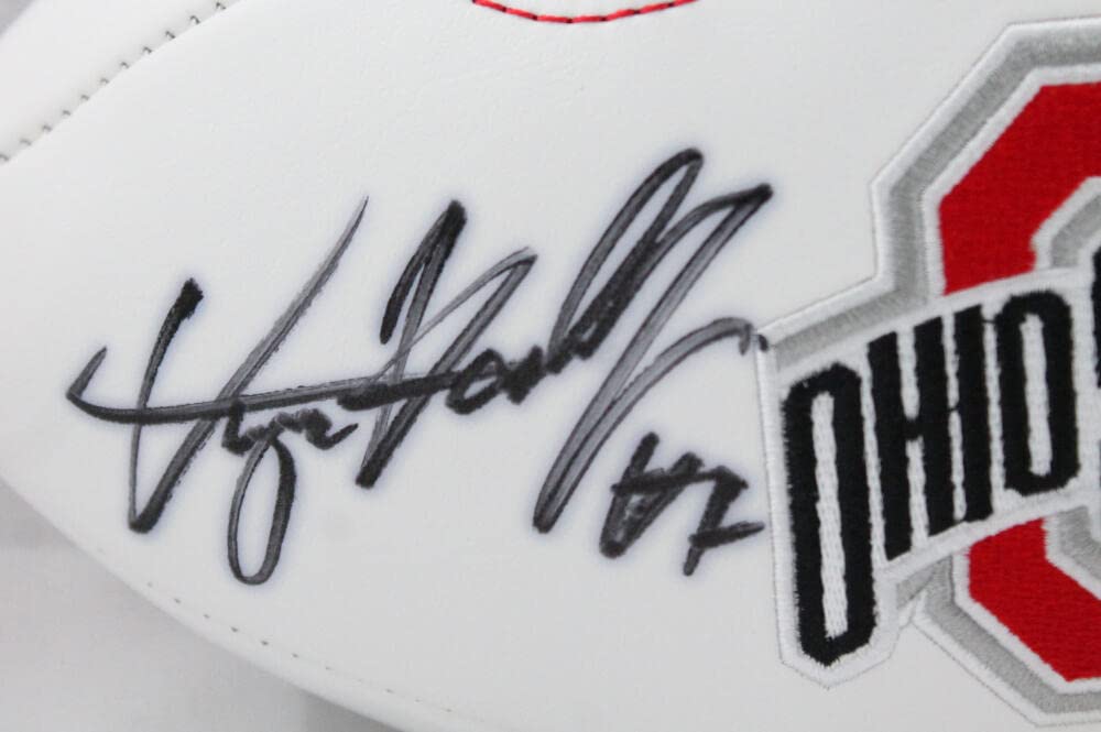 Dwayne Haskins Autographed Ohio State Buckeyes Logo Football-Beckett Auth *Black