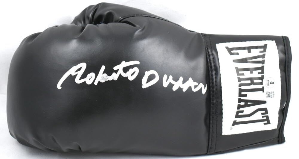 Roberto Duran Autographed Black Everlast Boxing Glove *Left - Beckett W Hologram