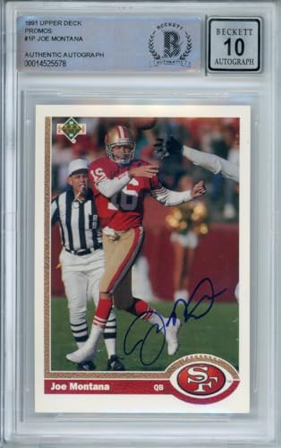 1991 Upper Deck Promos #1P Joe Montana Auto San Francisco 49ers BGS Autograph 10