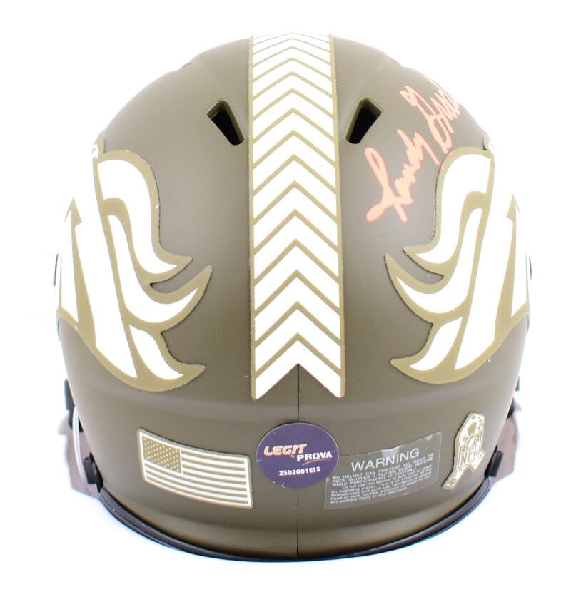 Randy Gradishar Autographed Broncos Salute to Service Speed Mini Helmet- Prova