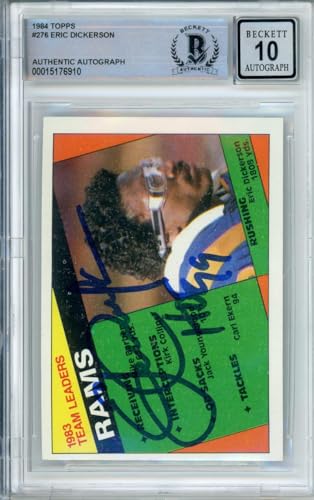 1984 Topps Team Leaders #276 Eric Dickerson Rams BGS Autograph 10