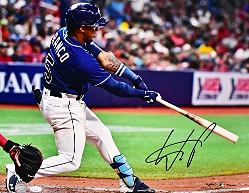 Wander Franco Autographed Tampa Bay Rays 16x20 Swing Photo- JSA *Black