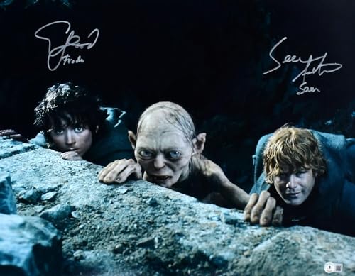 Sean Astin Elijah Wood Signed Lord of the Rings 16x20 Photo w/Sam, Frodo-Beckett