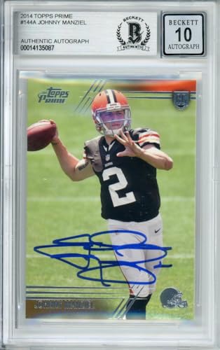 2014 Topps Prime #144A Johnny Manziel RC Cleveland Browns BGS Autograph 10