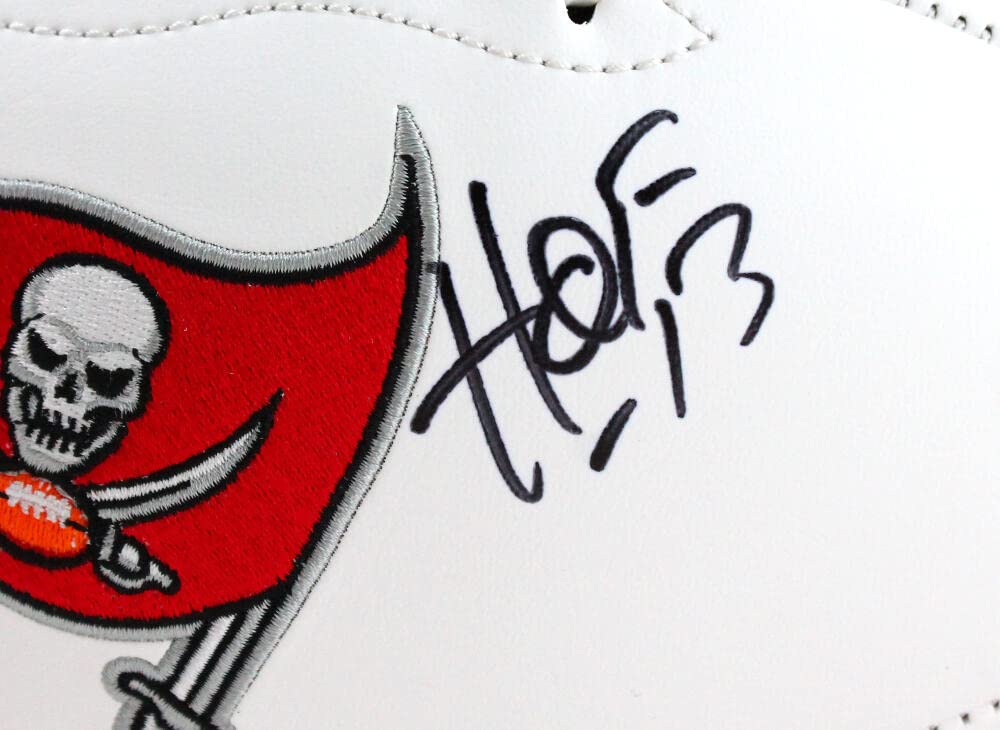 Warren Sapp Autographed Tampa Bay Buccaneers Logo Football w/ HOF-Beckett W Holo