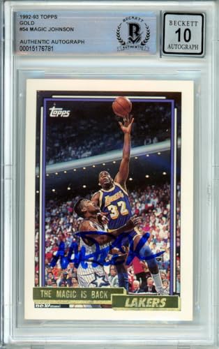 1992-93 Topps Gold #54 Magic Johnson Los Angeles Lakers BGS Autograph 10