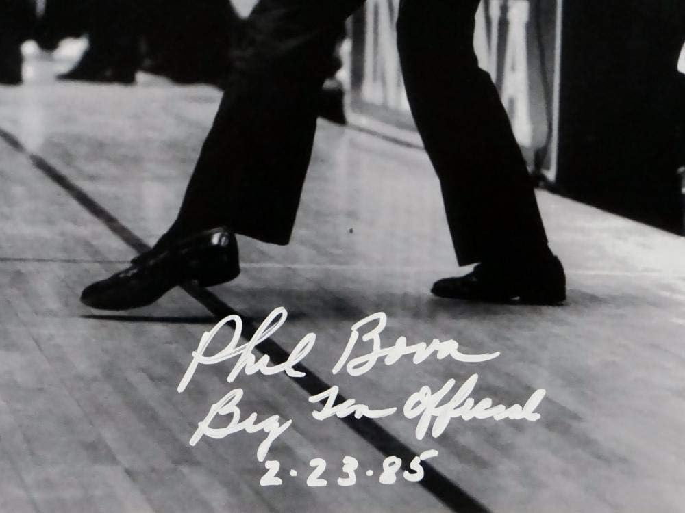 Bob Knight Phil Bova Signed 16x20 B&W Chair Photo w/Insc- Beckett Auth *White