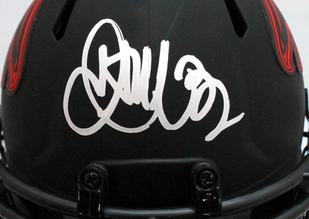 Jamal Anderson Autographed Falcons Eclipse Speed Mini Helmet- JSA W *Silver