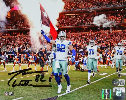 Jason Witten Autographed Dallas Cowboys 8x10 HM Photo Texas Flag-Beckett W Holo