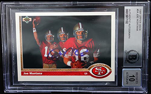 1991 Upper Deck #54 Joe Montana Auto San Francisco 49ers BGS Autograph 10