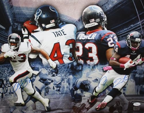 Arian Foster & Ben Tate Autographed 16x20 Multi Shot Photo- JSA Authenticate