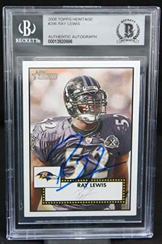 2006 Topps Heritage #296 Ray Lewis Baltimore Ravens BGS Autograph 10