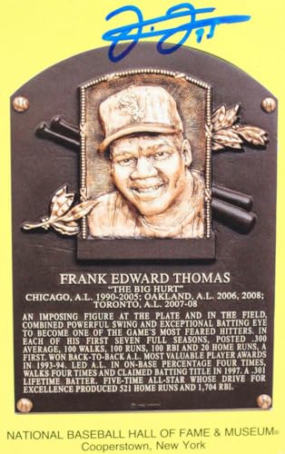 Frank Thomas Autographed National Baseball HOF Goal Line Art Card- Beckett W*Blu
