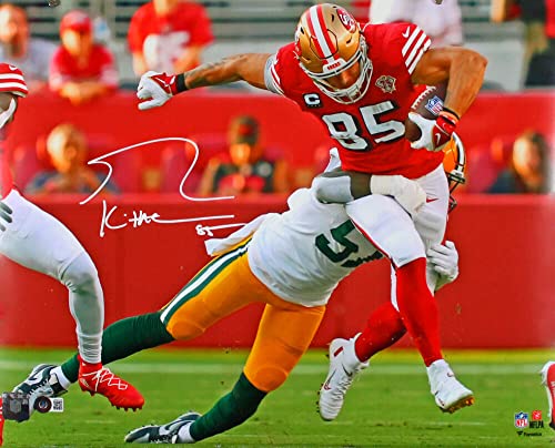 George Kittle Autographed San Francisco 49ers 16x20 Running v.GB Photo-BAW Holo