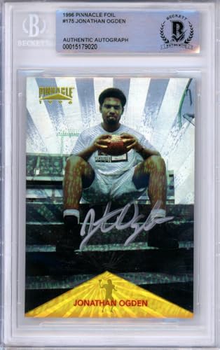1996 Pinnacle Foil #175 Jonthan Ogden RC Ravens BGS Autograph 10